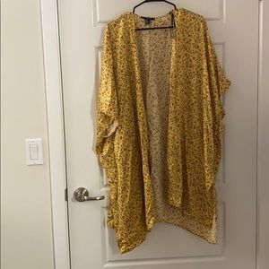 Yellow satin floral tunic
